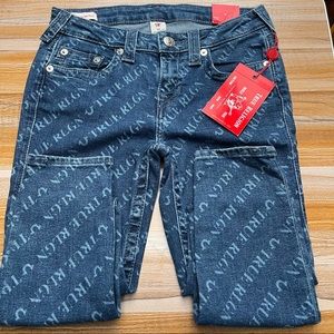 True Religion Halle Mid Rise Super Skinny Jeans